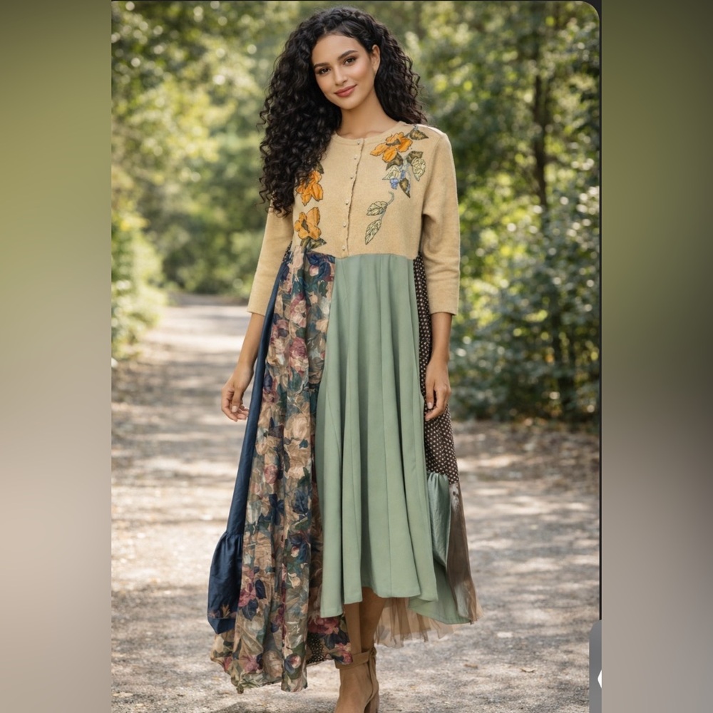 Dainty Jewells Multicolor Floral Patchwork Dress